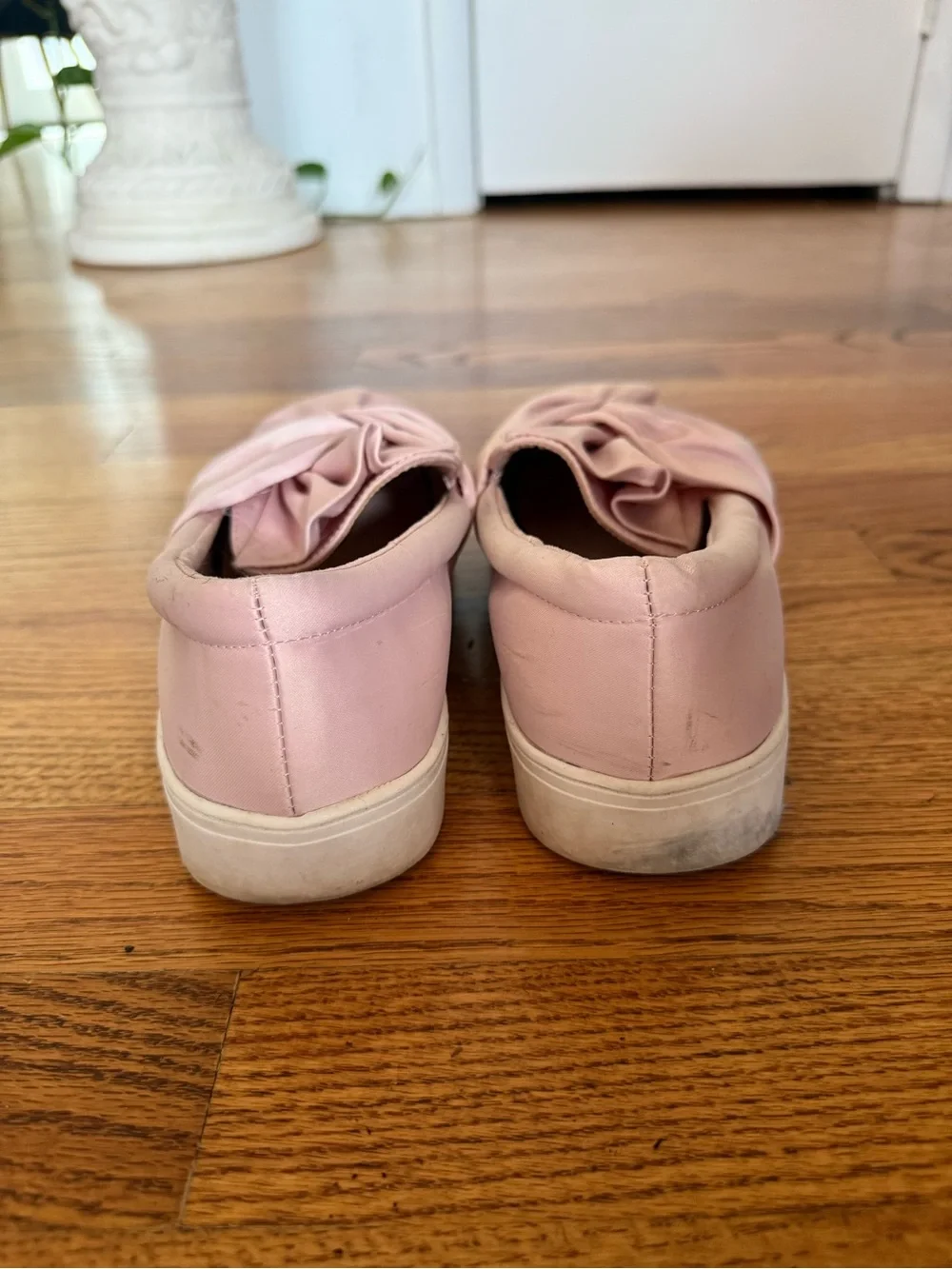 MIA Pink Knotted Satin Slip-On Sneakers
